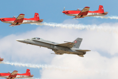 Swiss AF McDonnell Douglas F/A-18C 'Hornet' with 9x Pilatus NCPC-7 [Swiss Air Force PC-7 Team]