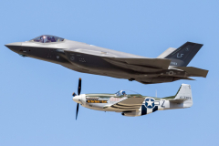 USAF F-35A 'Lightning II' with P-51D 'Mustang'