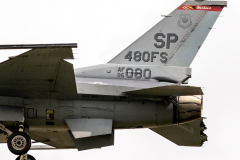 USAF General Dynamics F-16C Block 50 with Horizontal Stabilizer damage (delamination)