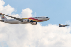 Airbus A330-900NEO [Air Belgium] with Belgian AF General Dynamics F-16AM 'Fighting Falcon'